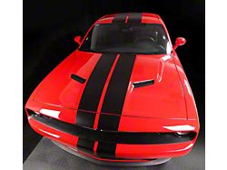 Over-The-Top Double Stripes; Matte Black (19-23 Challenger)