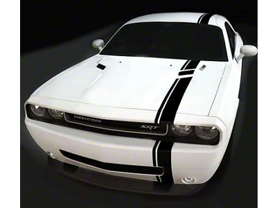 Over-The-Top Offset Stripes; Gloss Black (08-10 Challenger)