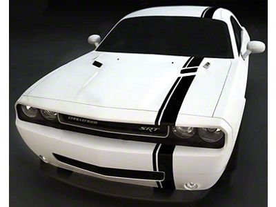 Over-The-Top Offset Stripes; Gloss Black (15-18 Challenger)