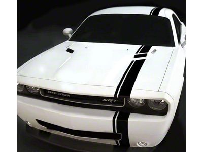 Over-The-Top Offset Stripes; Gloss Black (19-23 Challenger)