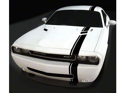 Over-The-Top Offset Stripes; Matte Black (08-10 Challenger)