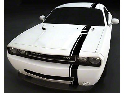 Over-The-Top Offset Stripes; Matte Black (15-18 Challenger)