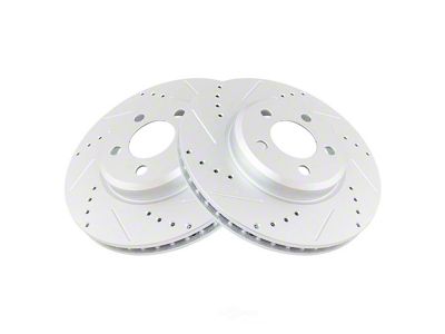 Performance Drilled and Slotted Rotors; Front Pair (08-20 Challenger w/ 12.60-Inch Front Rotors; 21-22 RWD Challenger SXT w/o Performance Brakes)
