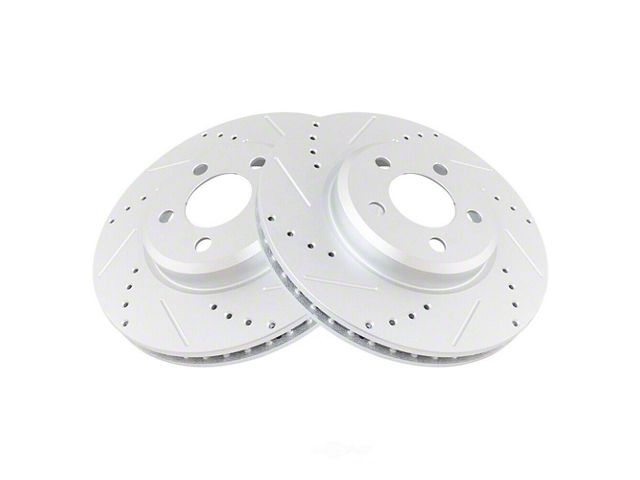 Performance Drilled and Slotted Rotors; Front Pair (08-23 Challenger w/ 12.60-Inch Front Rotors)