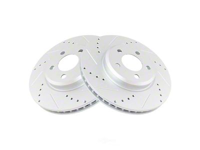 Performance Drilled and Slotted Rotors; Front Pair (08-23 Challenger w/ 12.60-Inch Front Rotors)