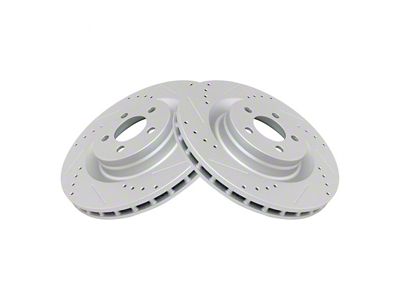 Performance Drilled and Slotted Rotors; Front Pair (08-14 Challenger SRT8; 15-17 Challenger 392 Hemi Scat Pack, R/T 392, R/T Scat Pack, Scat Pack; 18-20 Challenger w/ Brembo Brakes)