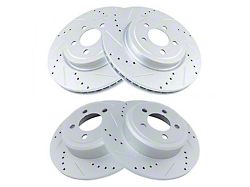 Performance Drilled and Slotted Rotors; Front and Rear (08-17 Challenger w/ Solid Rear Rotors)