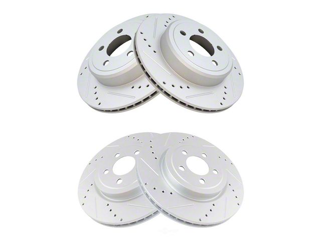 Challenger Performance Drilled and Slotted Rotors; Front and Rear (08 ...