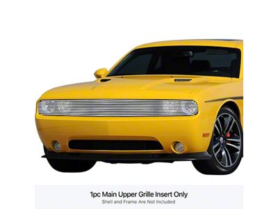 Phantom Style Stainless Steel Billet Upper Grille Overlay; Polished (08-14 Challenger)