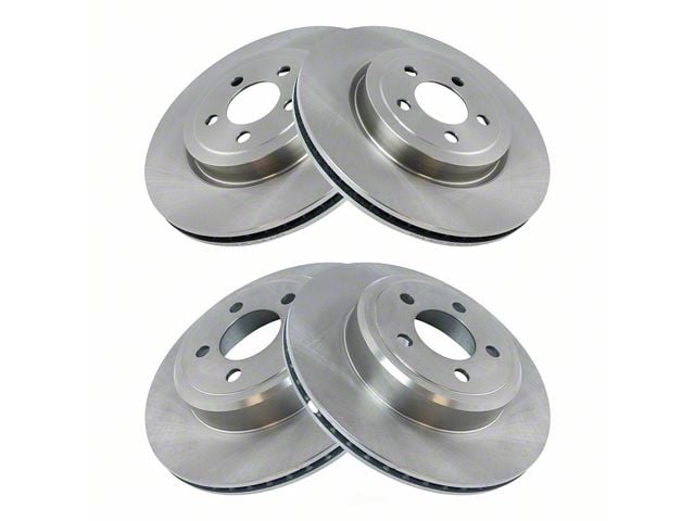 Plain Vented Rotors; Front and Rear (08-20 Challenger w/ 13.60-Inch Vented Rotors)