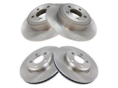 Plain Vented and Solid Rotors; Front and Rear (08-20 Challenger w/ 12.60-Inch Solid Rotors)