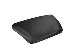 Premium Artificial Leather Center Console Lid Armrest Cover; Black with Red Stitching (15-23 Challenger)