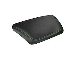 Premium Artificial Leather Center Console Lid Armrest Cover; Black with White Stitching (15-23 Challenger)