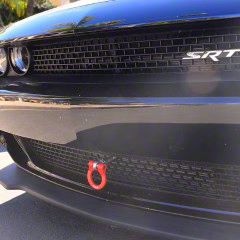 Challenger Premium Tow Hook with One Red D-Ring; Front and Rear