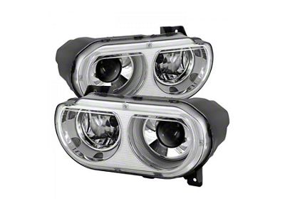 Projector Headlights; Chrome Housing; Clear Lens (08-14 Challenger w/ Factory HID Headlights)
