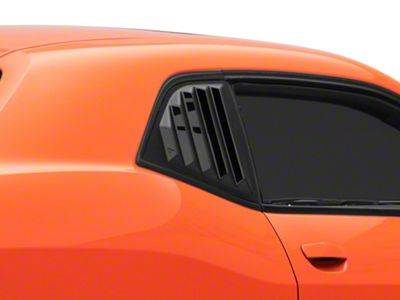 Quarter Window Louvers; Matte Black (08-23 Challenger)