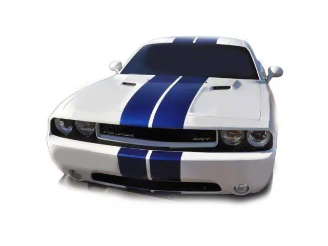 Rally Double Center Stripes; Gloss Black (19-23 Challenger)