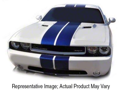 Rally Double Center Stripes; Matte Black (19-23 Challenger)