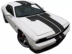 Rally Double T-Stripes; Matte Black (15-18 Challenger)