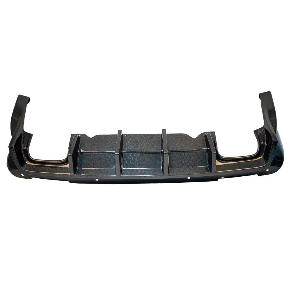 Challenger RC Rear Diffuser; Gloss Weave Carbon Fiber (1523