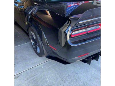 Rear Extensions; Matte Black (18-23 Challenger Widebody)