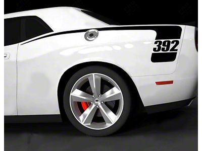 Rear Quarter Side Stripes; Gloss Black (15-18 Challenger)