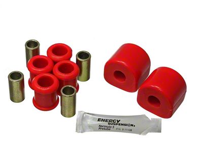 Rear Sway Bar Bushings with End Link Bushings; 14mm; Red (08-23 Challenger)