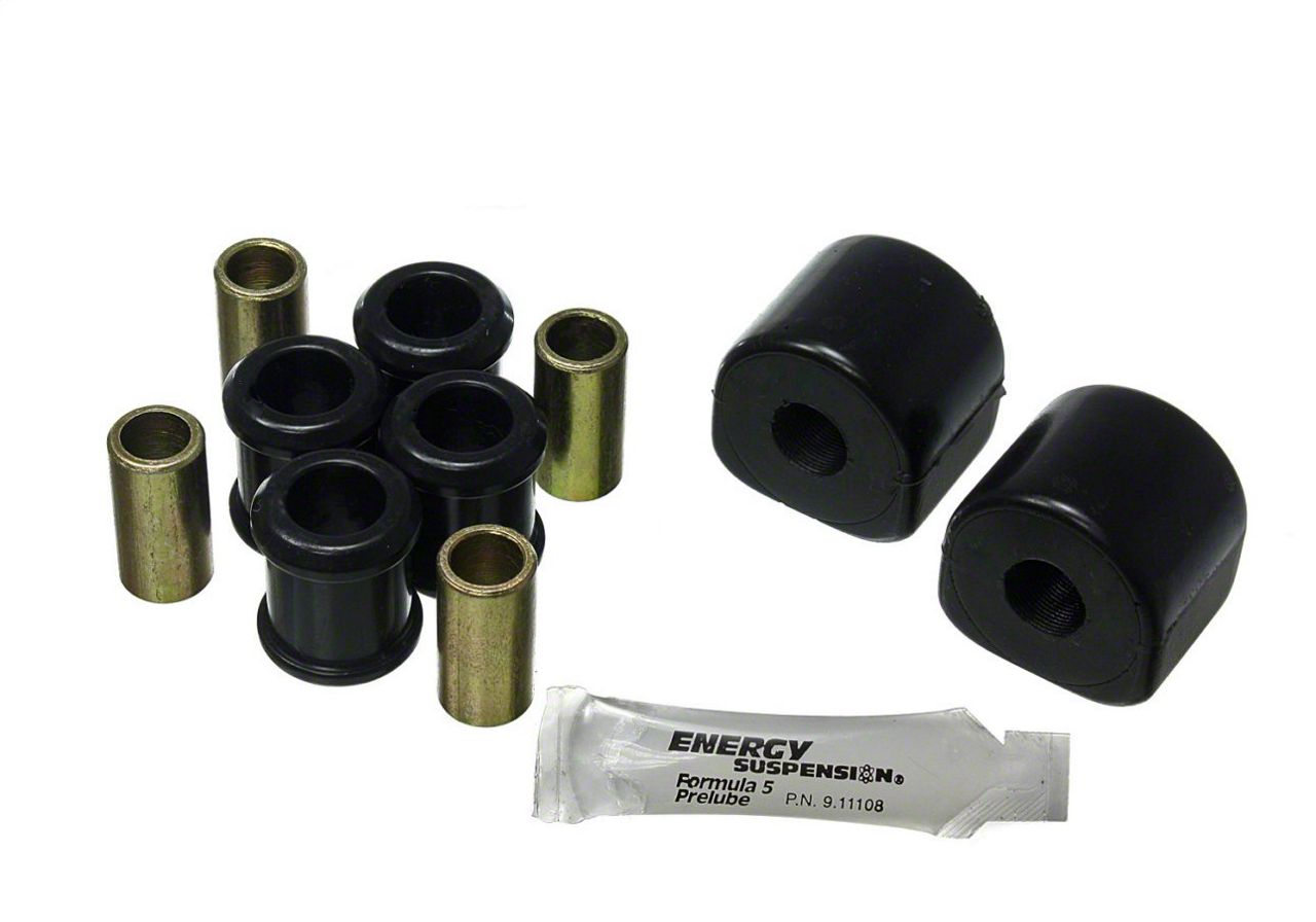 Challenger Rear Sway Bar Bushings with End Link Bushings; 16mm; Black