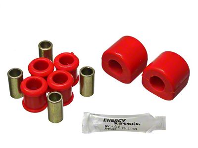Rear Sway Bar Bushings with End Link Bushings; 18mm; Red (08-23 Challenger)