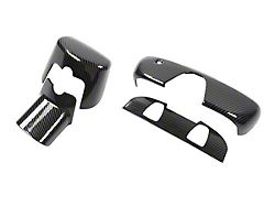 Rear View Mirror Cover; Carbon Print (15-23 Challenger)