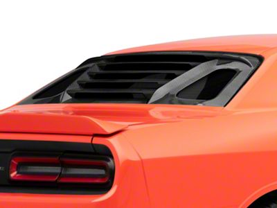 Rear Window Louvers; Carbon Fiber Print (08-23 Challenger)