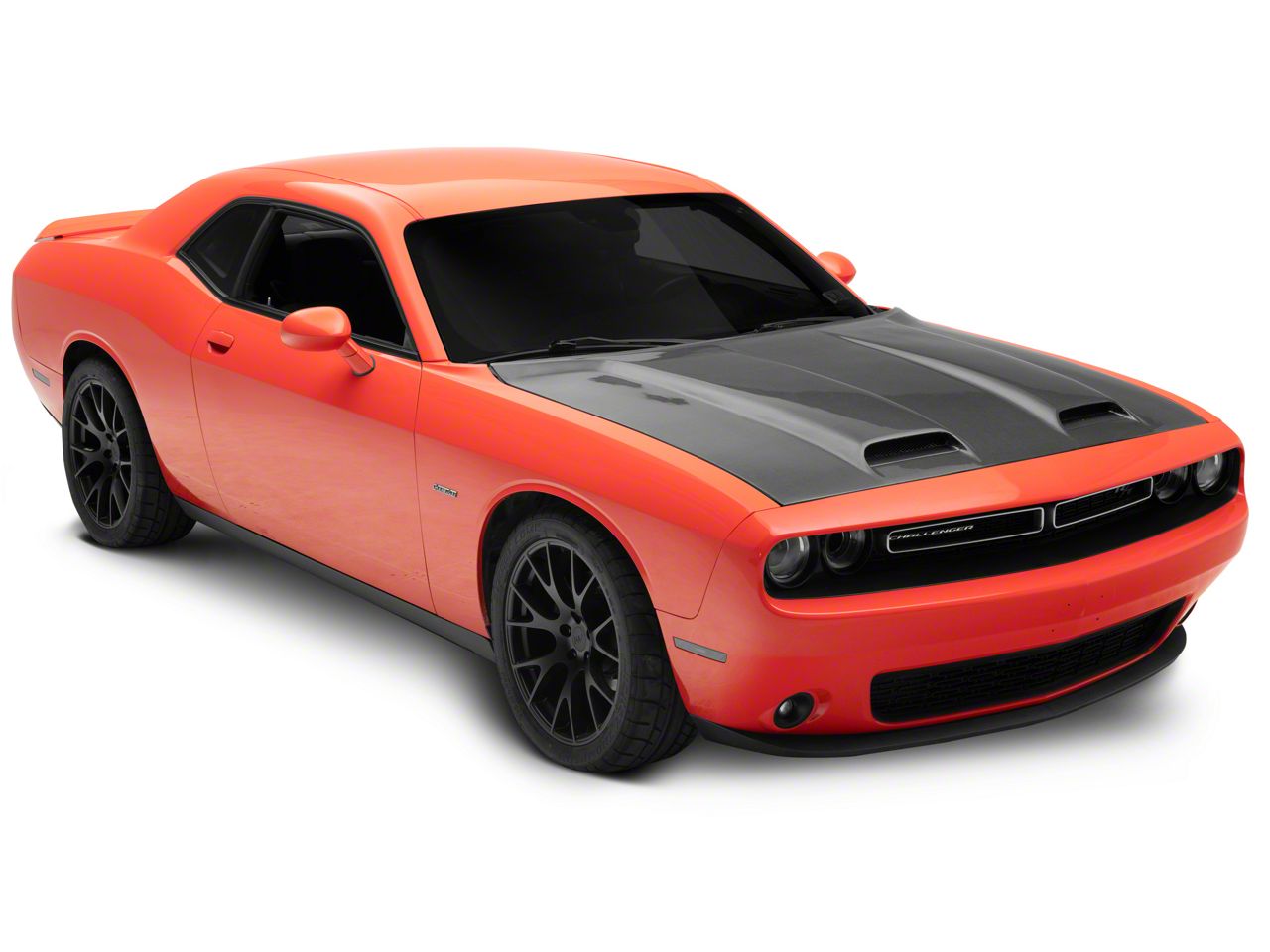 Challenger Redeye Style Hood with Vent Scoop; Carbon Fiber (08-23