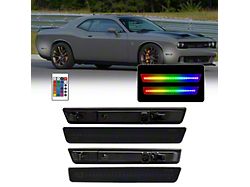 RGB Dynamic LED Side Markers with Remote; Smoked (15-23 Challenger, Excluding Widebody)