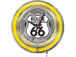 Route 66 15-Inch Double Neon Wall Clock