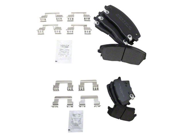 Semi-Metallic Brake Pads; Front and Rear (09-18 V6 Challenger)
