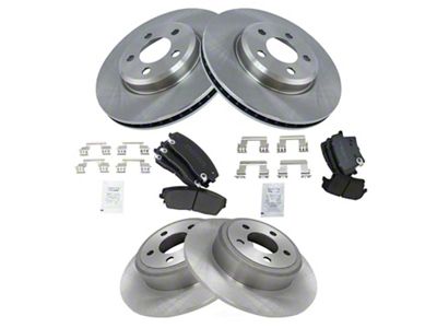 Semi-Metallic Brake Rotor and Pad Kit; Front and Rear (09-18 V6 Challenger)