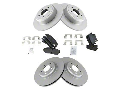 Semi-Metallic Brake Rotor and Pad Kit; Front and Rear (09-18 V6 Challenger)