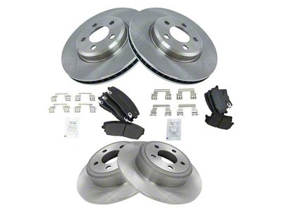 Semi-Metallic Brake Rotor and Pad Kit; Front and Rear (09-18 V6 Challenger)