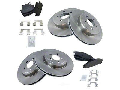 Semi-Metallic Brake Rotor and Pad Kit; Front and Rear (08-23 Challenger w/ 13.60-Inch Front Rotors)