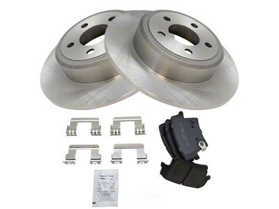 Semi-Metallic Brake Rotor and Pad Kit; Rear (08-23 Challenger w/ Solid Rear Rotors)