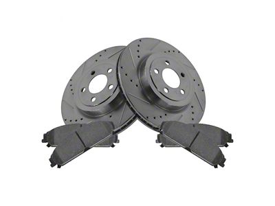 Semi-Metallic Performance Brake Rotor and Pad Kit; Front (08-19 Challenger w/ 13.60-Inch Front Rotors & Vented Rear Rotors)