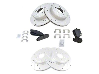 Semi-Metallic Performance Brake Rotor and Pad Kit; Front and Rear (08-19 Challenger w/ 13.60-Inch Front Rotors & Vented Rear Rotors)