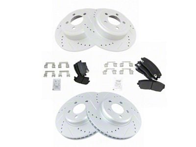 Semi-Metallic Performance Brake Rotor and Pad Kit; Front and Rear (08-19 Challenger w/ 12.60-Inch Front Rotors & Solid Rear Rotors)