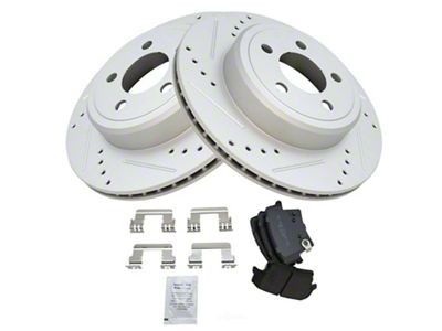 Semi-Metallic Performance Brake Rotor and Pad Kit; Rear (08-19 Challenger w/ Vented Rear Rotors)