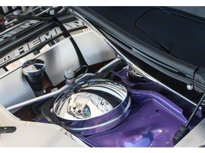 Shock Tower Dome Cover; Chrome; Driver Side (15-23 Challenger SRT Hellcat, SRT Jailbreak)