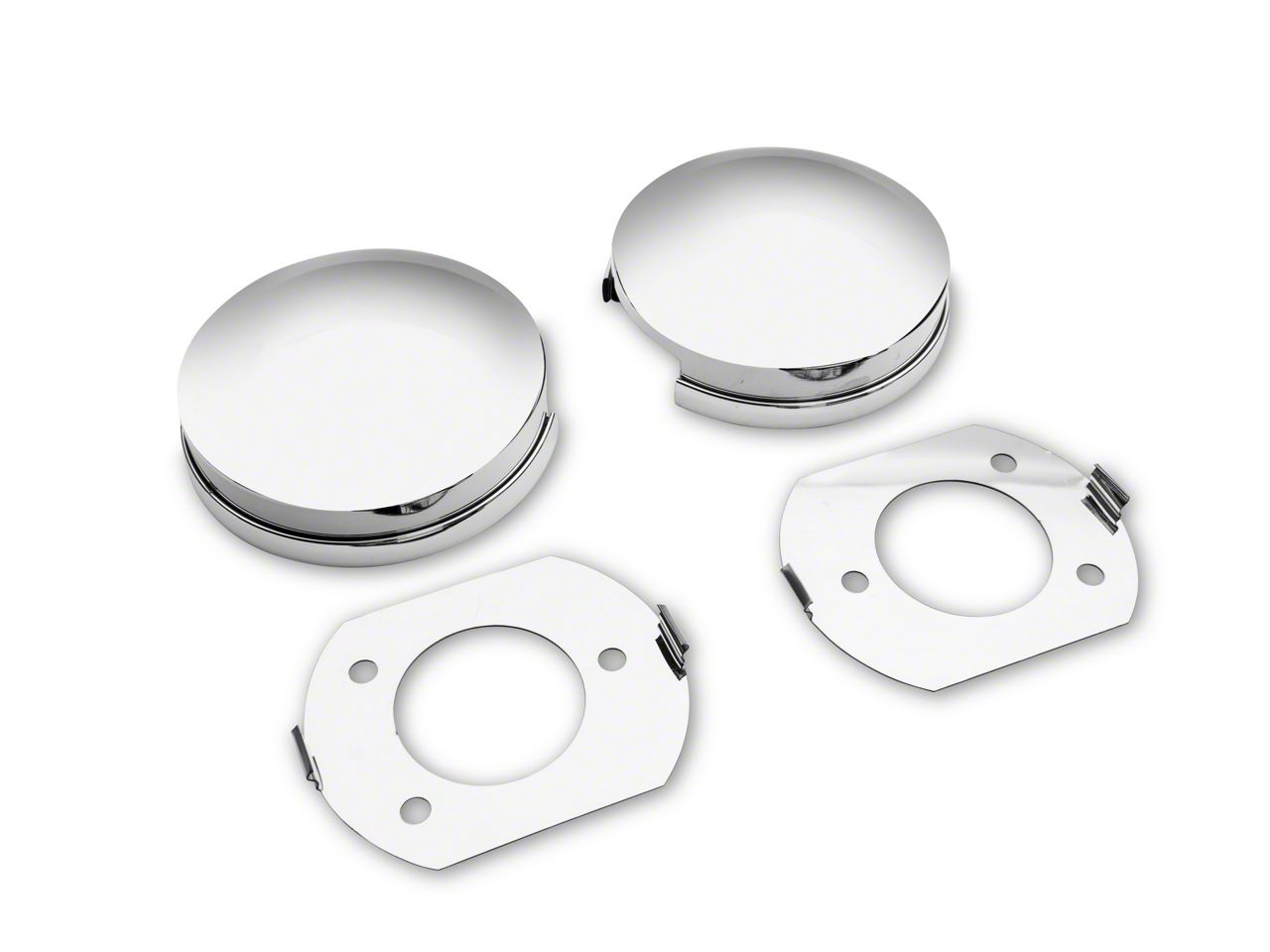 Challenger Shock Tower Dome Covers; Chrome (08-23 Challenger