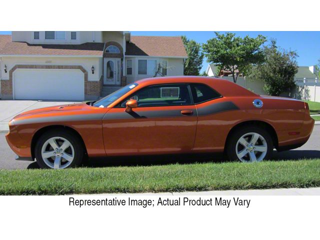 Side Stripes with Pins; Silver Grey (11-14 Challenger)