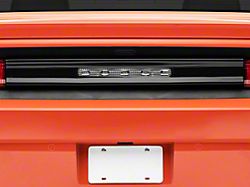 Rear Center Section Tail Light Cover with Opening for Dodge Logo; Smoked (08-14 Challenger)