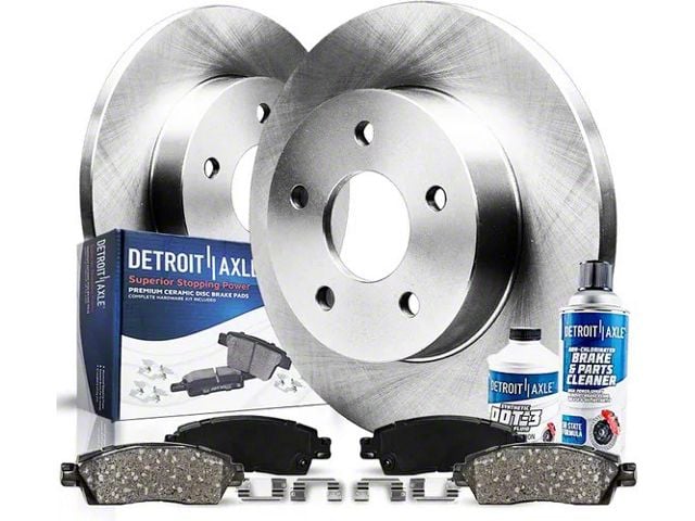 Solid Brake Rotor, Pad, Brake Fluid and Cleaner Kit; Rear (09-20 RWD Challenger SE & SXT w/ Single Piston Front Calipers & Solid Rear Rotors)