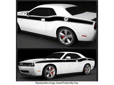 Solid CUDA Style Side Stripes; Gloss Red (08-10 Challenger)